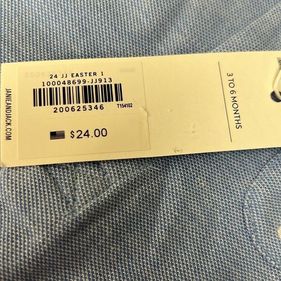 Janie and Jack 100048699 Baby Bunny Pique Polo Bodysuit NWT size 3-6 m - Picture 3 of 7